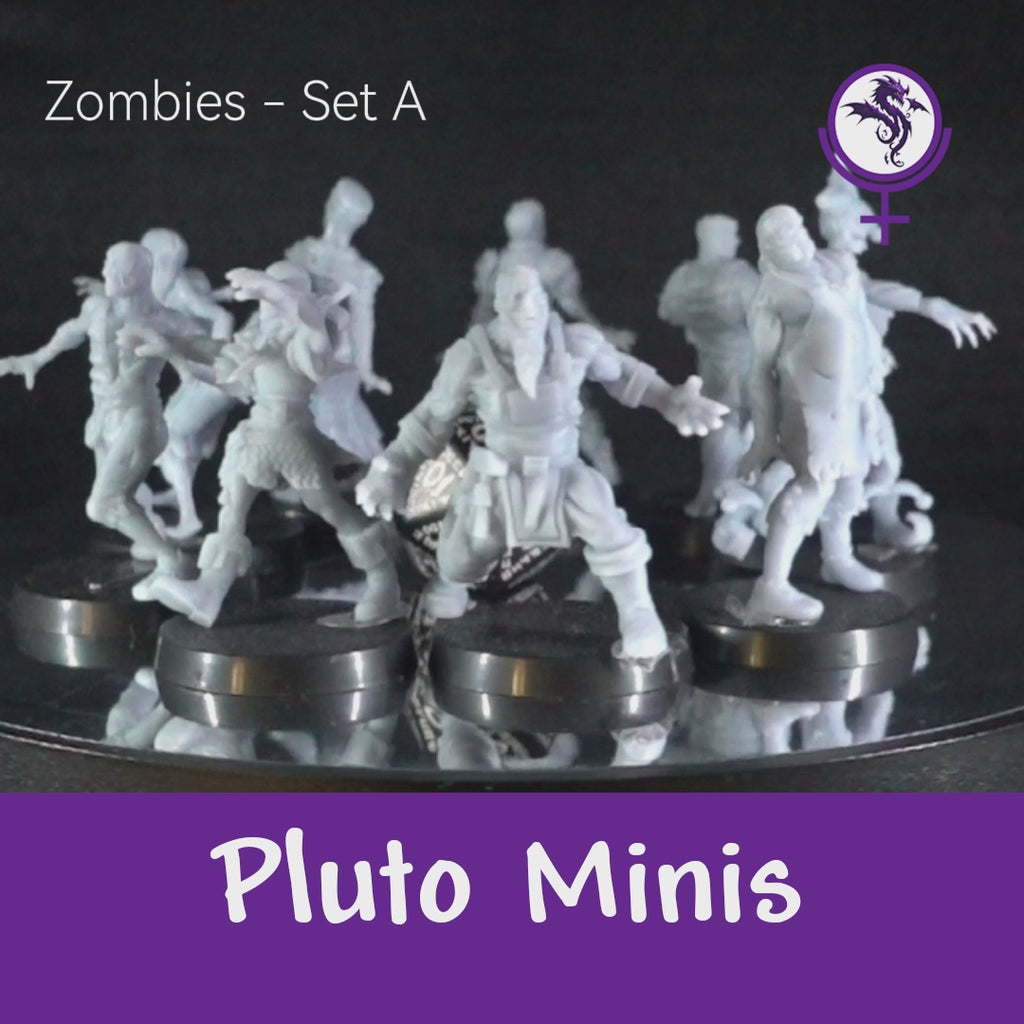 Zombies Set A - 9 Figurines - Brain Spice