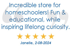 Incredible store for homeschoolers! Fun & educational, while inspiring lifelong curiosity. - Janelle review - Brain Spice - 2-08-2024