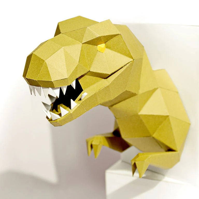 T-Rex Origami Wall Art - 3D Paper Art - Brain Spice
