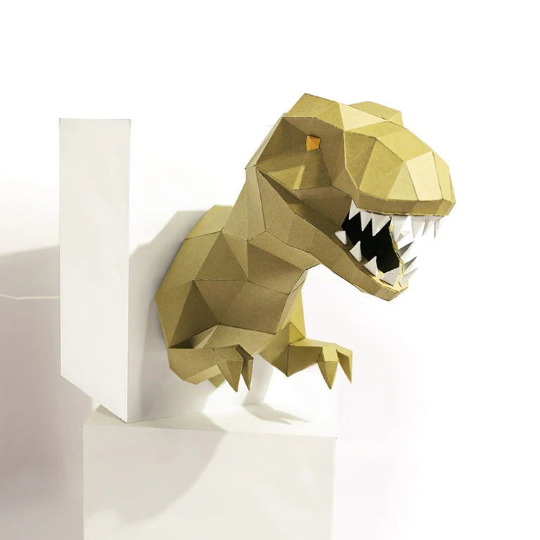 T-Rex Origami Wall Art - 3D Paper Art - Brain Spice