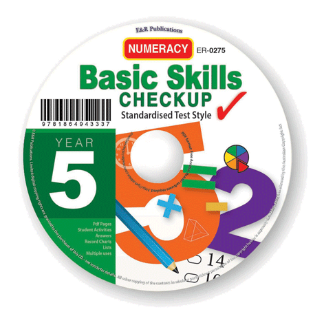 Year 5 Numeracy Basic Skills Checkup - Booklet and CD - Brain Spice