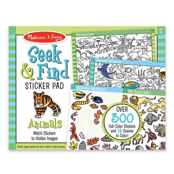 Seek & Find Sticker Pad - Animals - Brain Spice