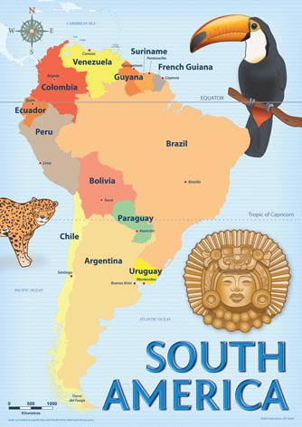 Australia, Africa, South America - Map Chart Pack