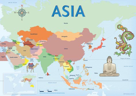 Asia - People and Places - Map Chart Pack