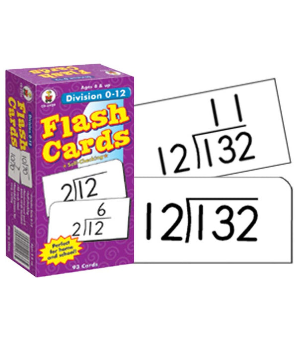 Division 0-12 Flash Cards