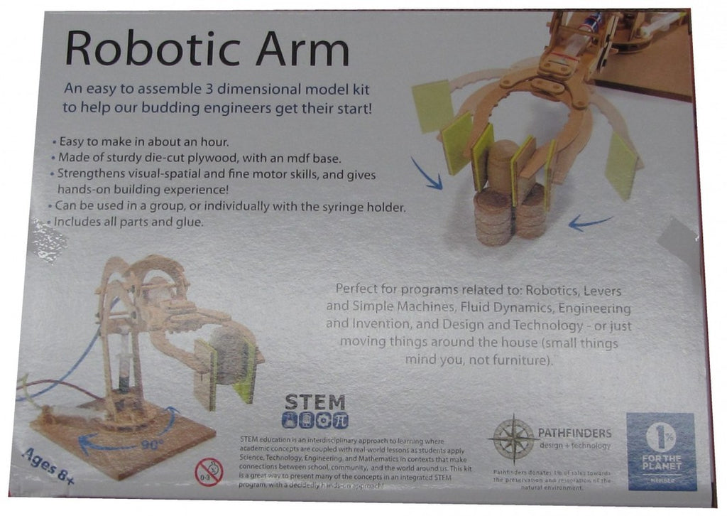 Hydraulic Robotic Arm Wooden Kit - Brain Spice