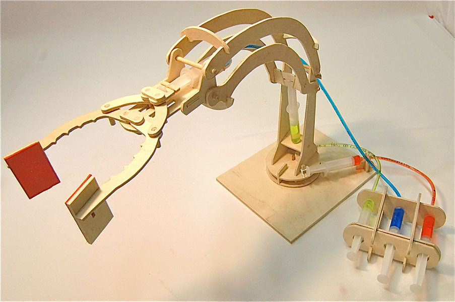 Hydraulic Robotic Arm Wooden Kit - Brain Spice