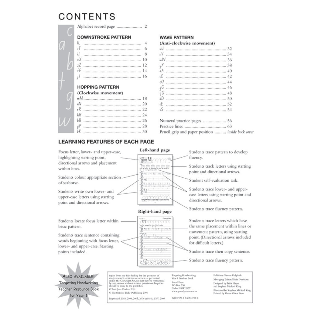 Targeting Handwriting NSW Student Book - Brain Spice