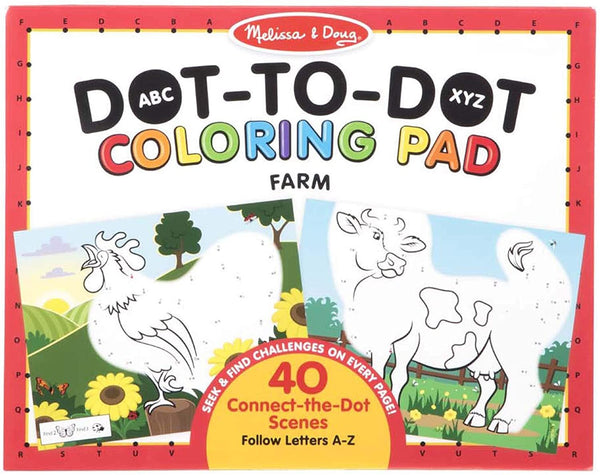 ABC Dot-to-Dot Colouring Pad - Farm - Brain Spice