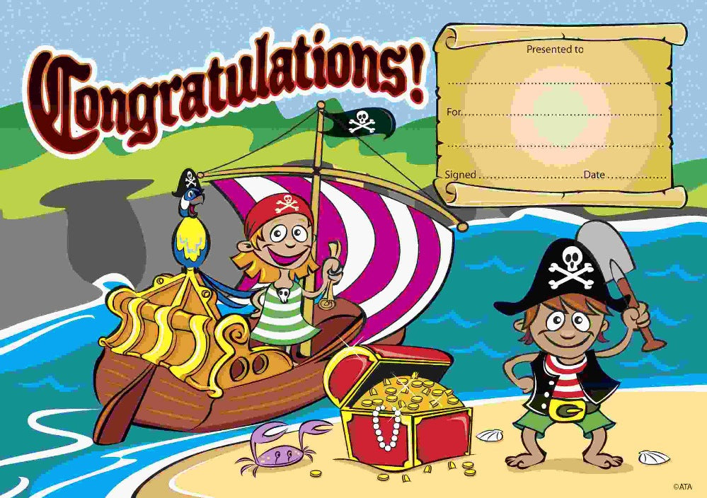 Pirate Treasure Congratulations - Certificates - Brain Spice