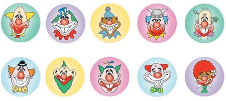 Clown Dots - Dynamic Dots and Stars Stickers - Brain Spice
