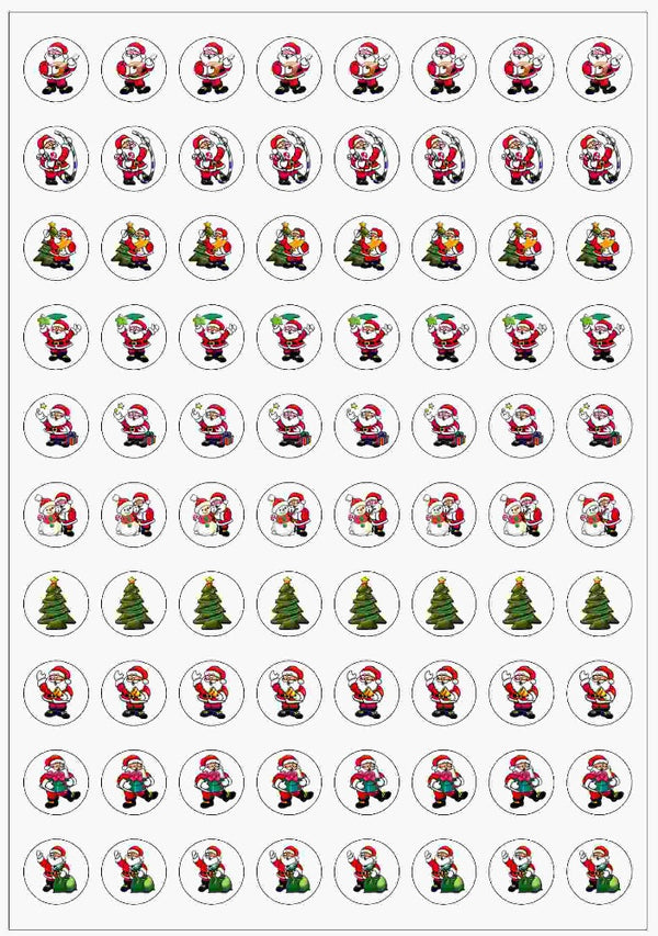 Christmas Santas - Dynamic Glitz Stickers - Brain Spice