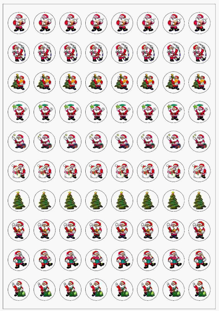 Christmas Santas - Dynamic Glitz Stickers - Brain Spice