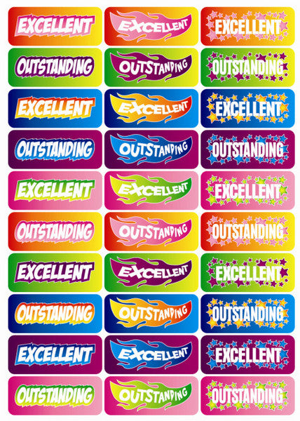 Excellent/ Outstanding - Foil Stickers - Brain Spice