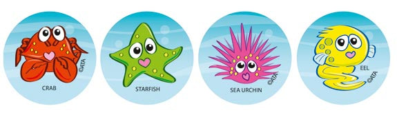 Reef Creatures - Merit Stickers - Brain Spice