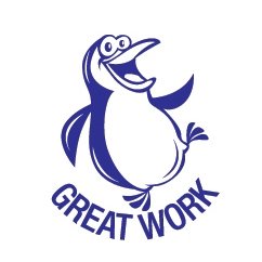 Great Work Penguin - Merit Stamp - Brain Spice