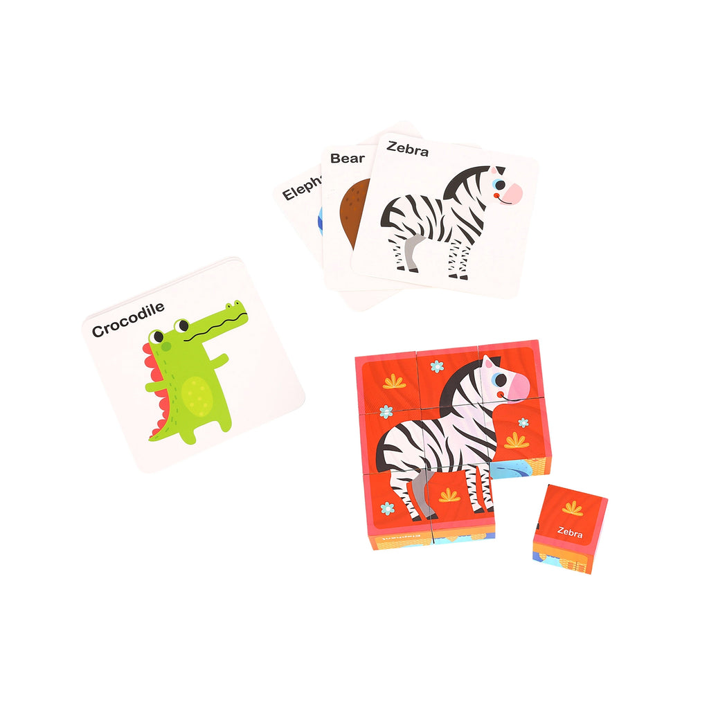 Animal Block Puzzle with Drawing Card - Brain Spice