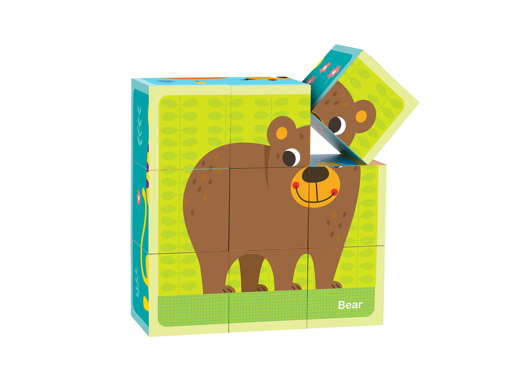 Animal Block Puzzle with Drawing Card - Brain Spice