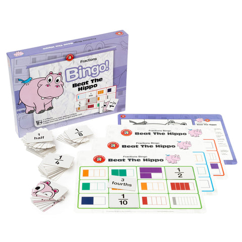 Beat the Hippo Bingo - Fractions Game - Brain Spice