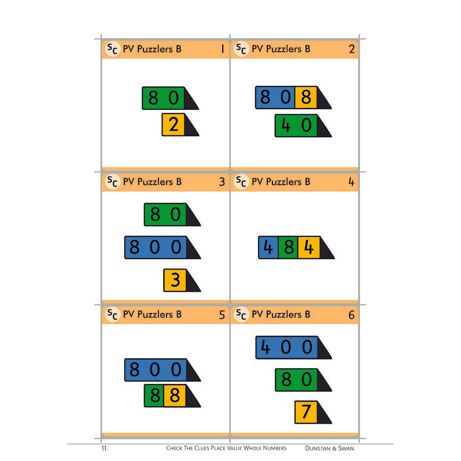 Check the Clues - Place Value - Whole Numbers - Brain Spice