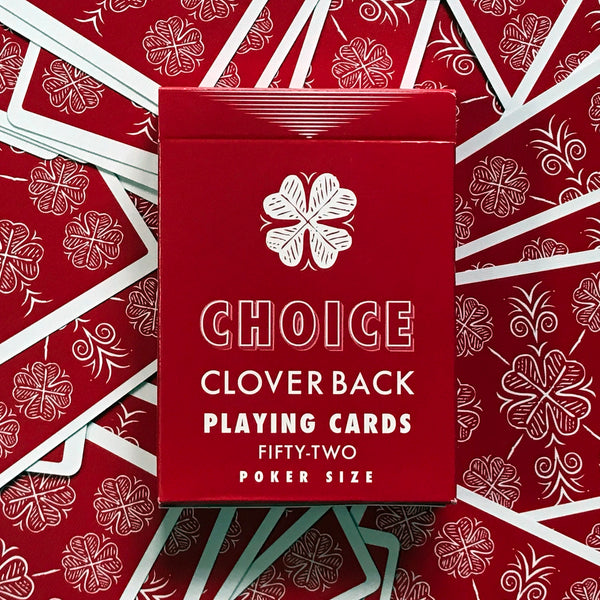Choice Cloverback Playing Cards - Red - Brain Spice