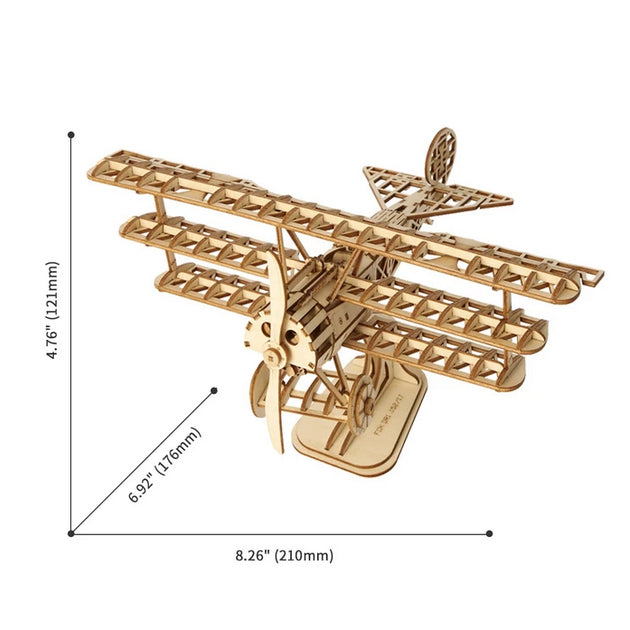 Airplane - 3D Wooden Model - Brain Spice