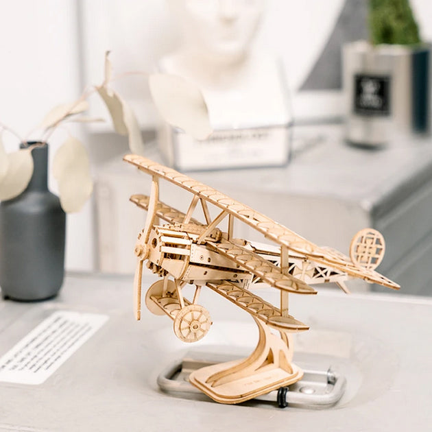 Airplane - 3D Wooden Model - Brain Spice