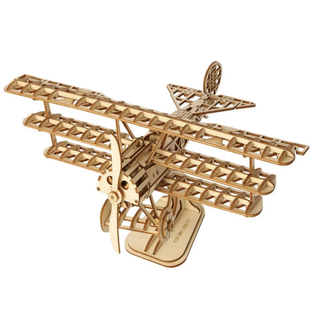 Airplane - 3D Wooden Model - Brain Spice