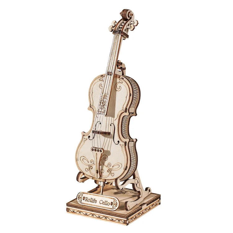 Cello - 3D Wooden Model - Brain Spice