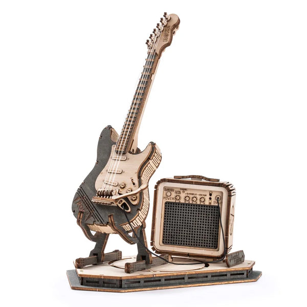 Electric Guitar - 3D Wooden Model - Brain Spice