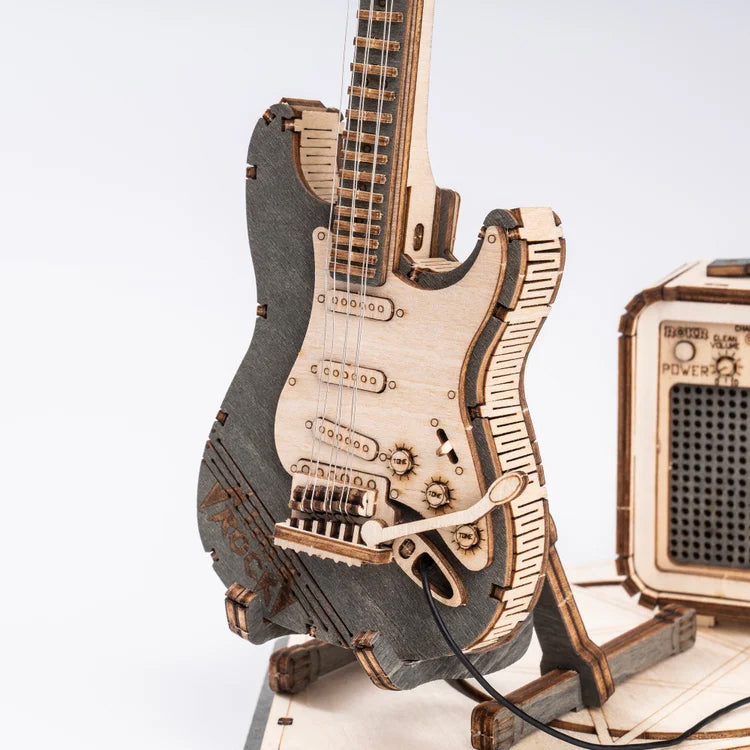Electric Guitar - 3D Wooden Model - Brain Spice