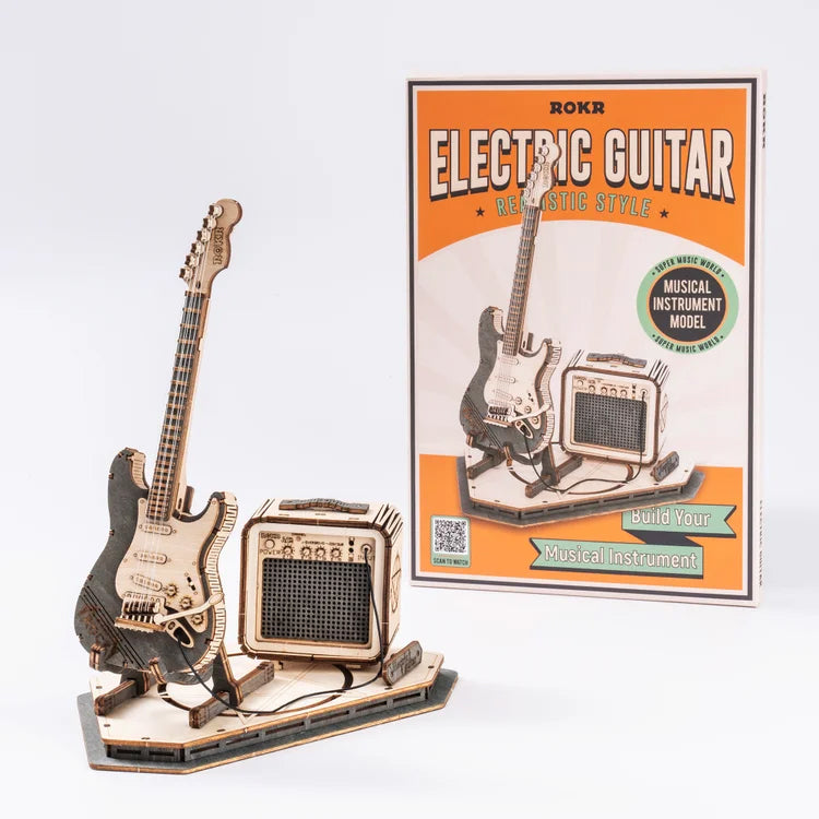 Electric Guitar - 3D Wooden Model - Brain Spice