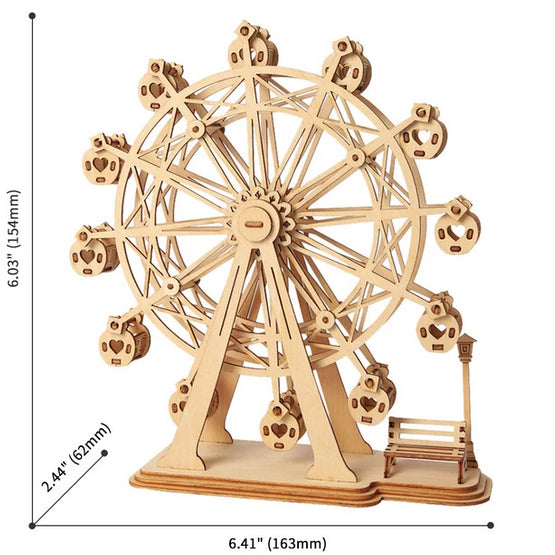 Ferris Wheel - 3D Wooden Model - Brain Spice