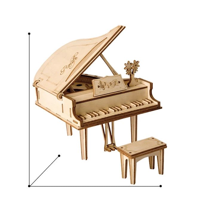 Grand Piano - 3D Wooden Model - Brain Spice