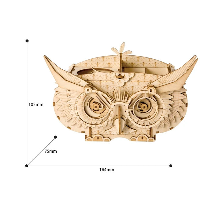 Owl Storage Box - 3D Wooden Model - Brain Spice