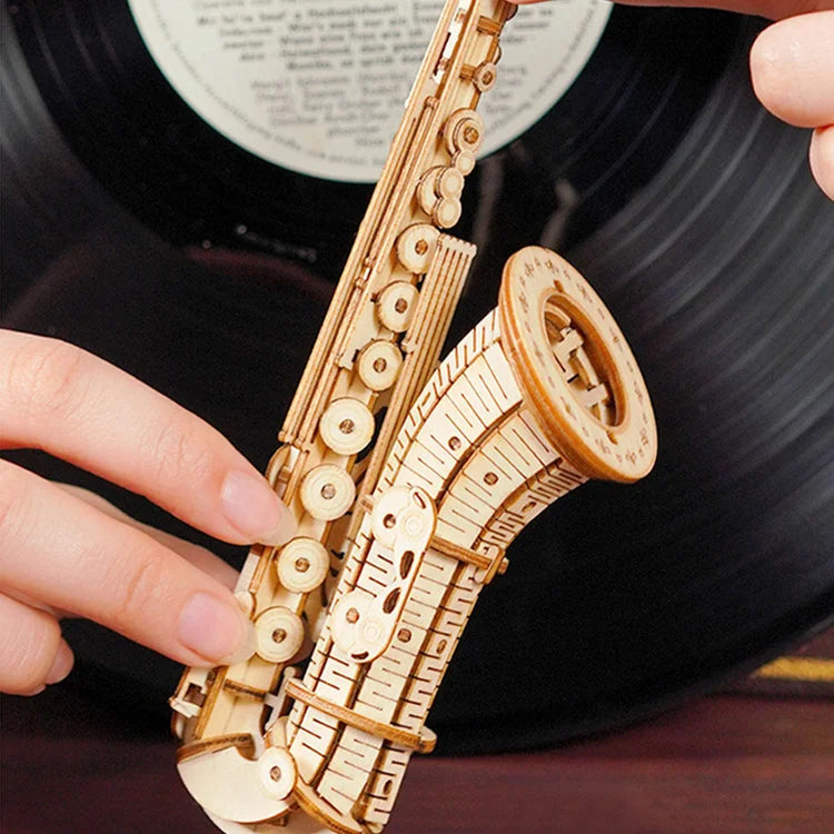 Saxophone - 3D Wooden Model - Brain Spice