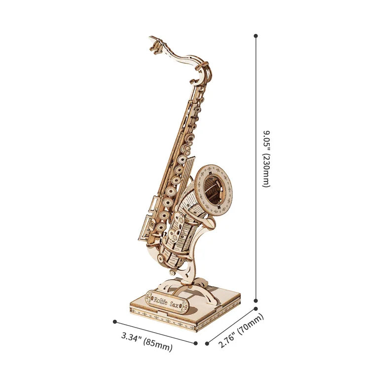 Saxophone - 3D Wooden Model - Brain Spice