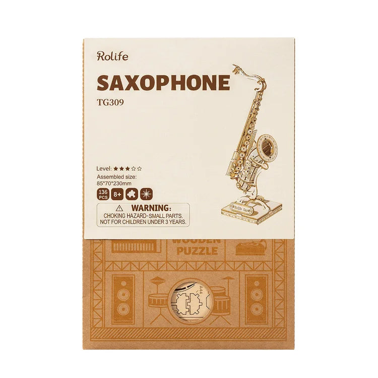 Saxophone - 3D Wooden Model - Brain Spice