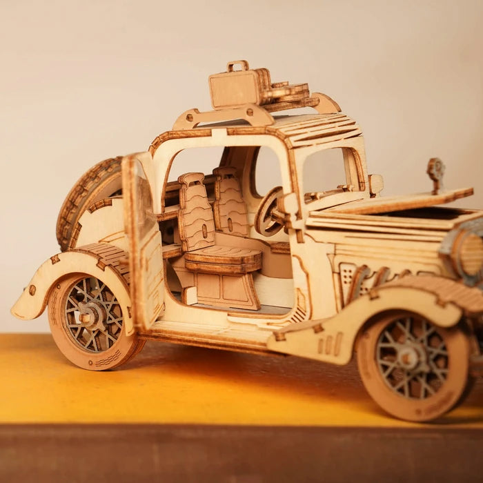 Vintage Car - 3D Wooden Model - Brain Spice