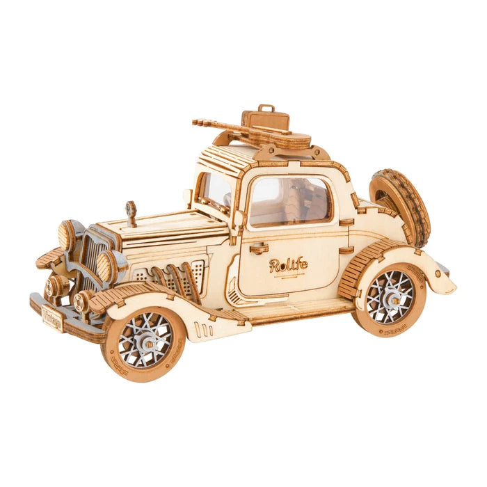 Vintage Car - 3D Wooden Model - Brain Spice