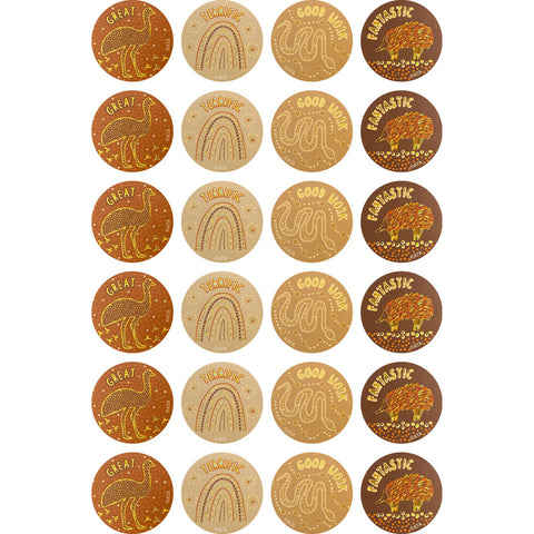 Country Connections - (Holographic) Gold Foil Merit Stickers (Pack of 72) - Brain Spice