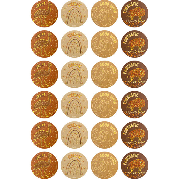 Country Connections - (Holographic) Gold Foil Merit Stickers (Pack of 72) - Brain Spice
