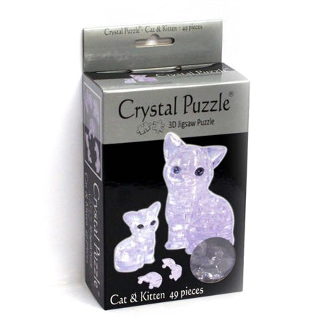 Crystal Cat and Kitten - 3D Puzzle - 49pc - Brain Spice