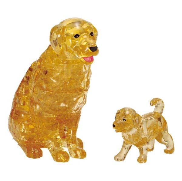 Crystal Golden Retriever and Puppy - 3D Puzzle