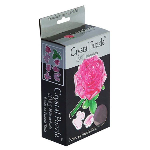 Crystal Pink Rose Puzzle - 3D Puzzle - 44pc - Brain Spice