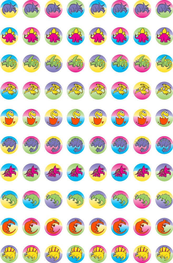 Dinosaur Dots - Dynamic Dots and Stars Stickers - Brain Spice