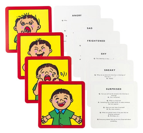 Emotions Card Set - 10pc Plastic Coated 200x200mm - Brain Spice