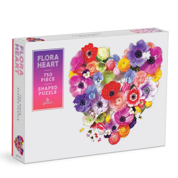 Flora Heart Shaped Jigsaw Puzzle - 750pc - Brain Spice