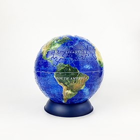Globe Puzzle - Resplendent Earth Blue w Base - 6inch - Brain Spice