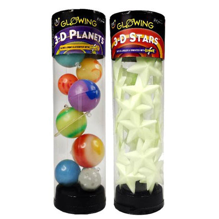 Glowing 3-D Planets and Stars Tube